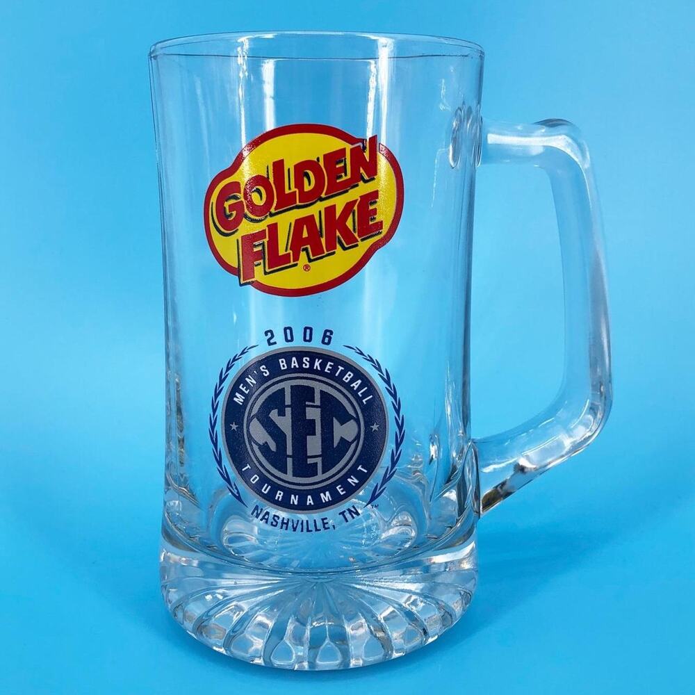 glass beer mug 2006 SEC Baksetball Tournament Golden Flake